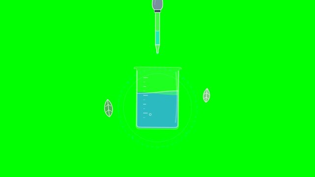 Science Pipette Dropping Liquid Into Beaker Animation