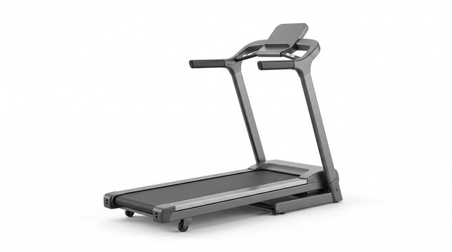 Modern black treadmill machine for running and cardio fitness at the gym