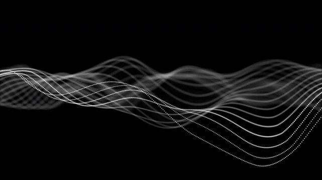 Abstract rainbow gradient wave motion background with colorful multicolor curve lines flowing smoothly, glowing particles, dots and futuristic energy stripes, 4K UHD seamless loop.