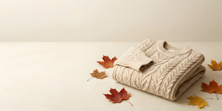 autumn leaves on a wooden table with product photography
