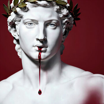 A high-contrast, minimalist conceptual portrait of Dionysus.