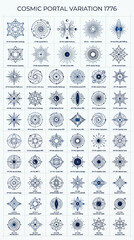Fototapeta premium Cosmic Portal Variations - Collection of 56 Unique Geometric and Abstract Designs