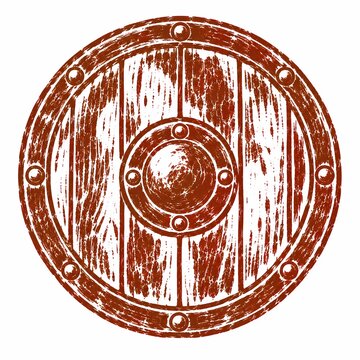 grunge round shield