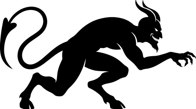 vector illustration of a silhouette of a giant trickster