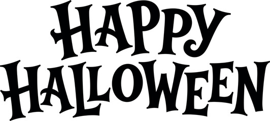 Happy Halloween black text vector design © MdEamin