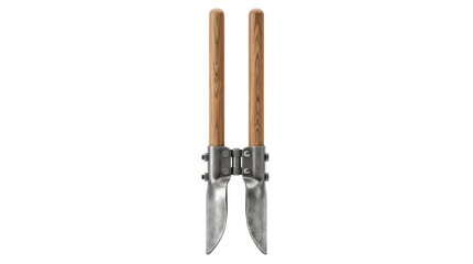 Fototapeta premium Professional Manual Post Hole Digger with Wooden Handles Isolated on White Background.