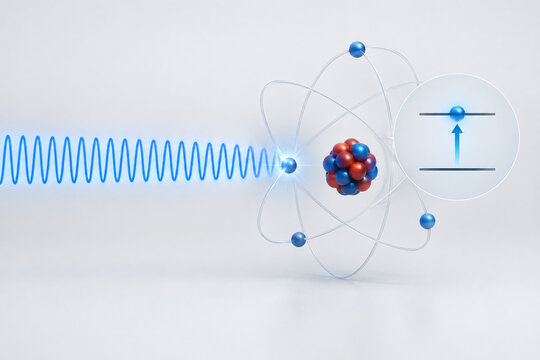 Photon Absorption Excites Electron to Higher Energy Level