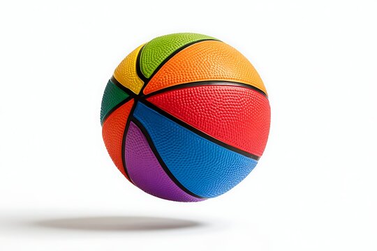 Colorful multicolored basketball isolated on white background