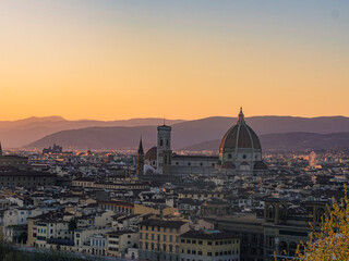 Fototapeta premium Sunset view of the skyline in Florence, Italy.