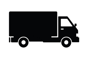 Fototapeta premium Black silhouette of a delivery truck
