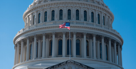 Capitol building in Washington DC federal government. Capitol dome architecture in United States. Capitol monument symbol in America. Capitol iconic building in USA. © Volodymyr