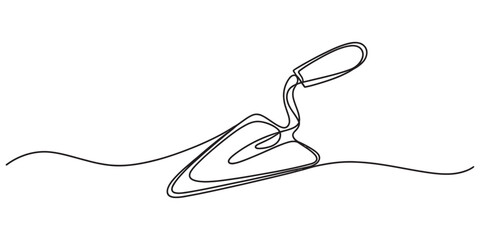 Fototapeta premium Continuous line drawing of a construction trowel tool