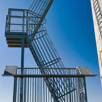 Metal staircase on Hume Dam wall