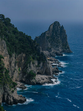 Coastal view of Capri Island, Italy.
