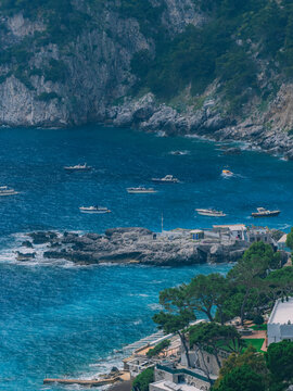 Coastal view of Capri Island, Italy.