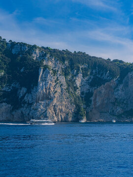 Coastal view of Capri Island, Italy.