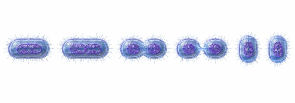 Bacterial Cell Division Stages Sequence