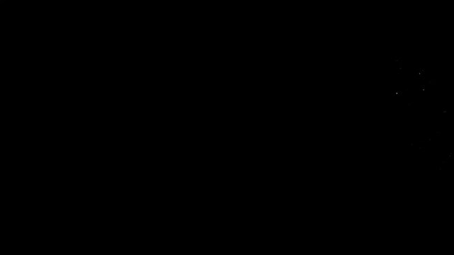 Glittering star line and circle sparkle, magical fairy dust and shimmering pixie dust flowing along an elegant luminous trail for transition overlays on black screen background. 4k