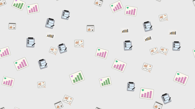 Pattern of charts and clipboards with checkboxes