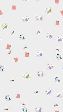 Pattern of charts and documents icons