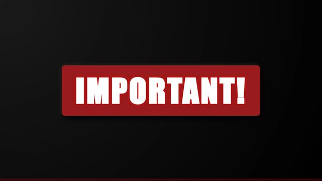 Red IMPORTANT Message Motion Graphic