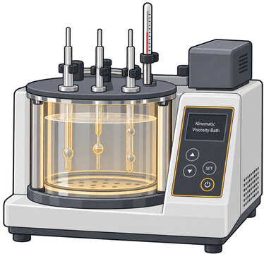 Kinematic Viscometer Bath Flat Icon for Petroleum Testing