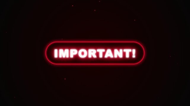 IMPORTANT Text Red Border Box Animation