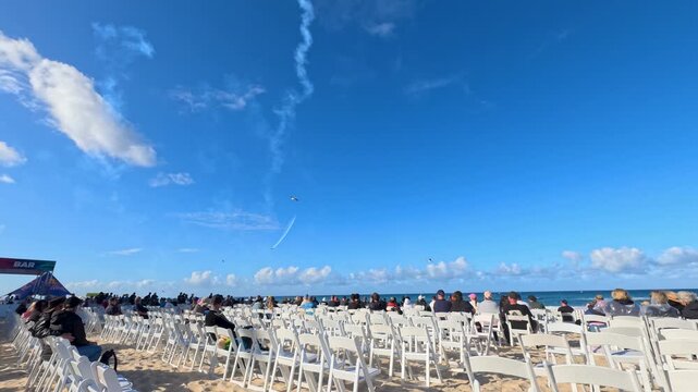 Spectators Watching Pacific Airshow from Surfers Paradise Beach