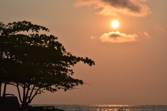 Sun set at the Beach at Kribi - Cameroon 