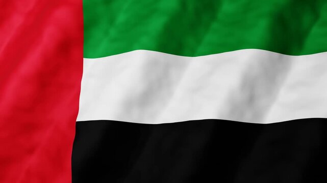 3D animation of the United Arab Emirates waves gently seamless loop in the breeze