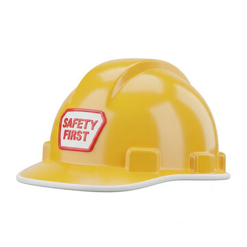 Yellow construction safety hard hat icon isolated on white background