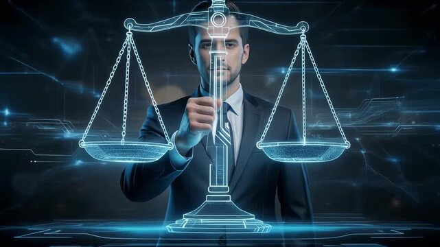 Modern professional using digital scale technology in dynamic video for business and innovation