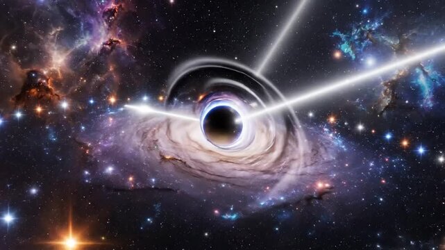 Black Hole Accretion Disk and Jet in Deep Space Galaxy