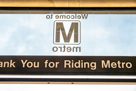 Washington DC USA  A sign says Thank you for Riding Metro at the Branch Avenue Metro station.