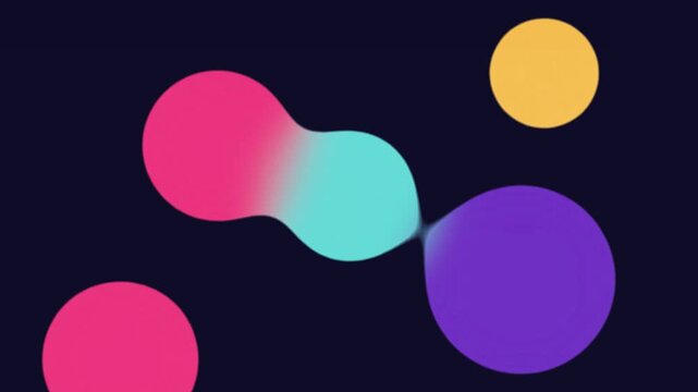 Abstract fluid motion graphics background featuring vibrant gradient metaballs and organic liquid shapes floating in a dark space, perfect for modern digital content and creative web design.