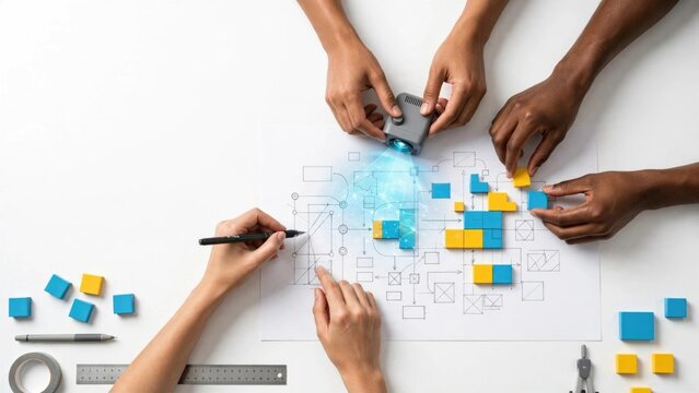 Team Collaboration on Strategy and Business Planning Diagram