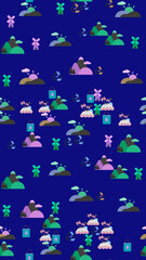 Fototapeta premium Environmental icons seamless pattern