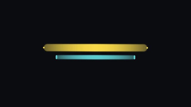 Modern gold and cyan lower third graphic bars on black. Minimalist title overlay for broadcast, corporate, and digital media presentations.