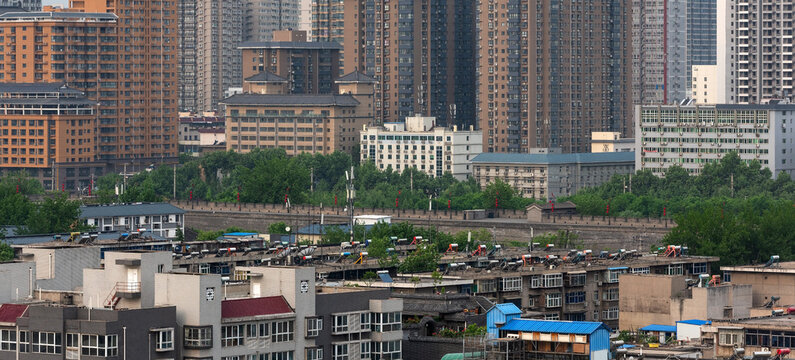 Aerial view of the Chinese city of Xi'an