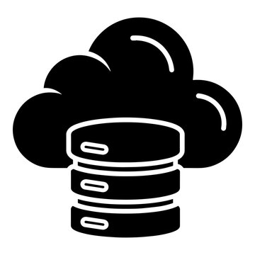 Cloud computing server icon representing data storage and technology concepts
