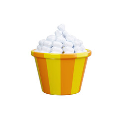 Popcorn in a Bucket 3d render icons © HacaStudio