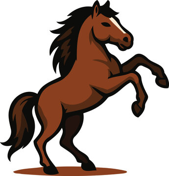 Running Horse Vector Illustration, Galloping Stallion Cartoon Silhouette Isolated on White Background, Dynamic Equestrian Animal Design for Farm, Wildlife and Racing Themes