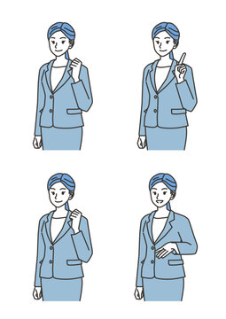 営業・提案・説明に使える女性ビジネスマンのポーズ集