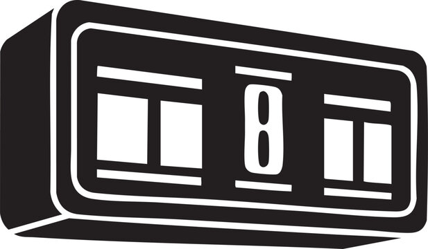 Digital scoreboard icon with number eight scoreboard silhouette