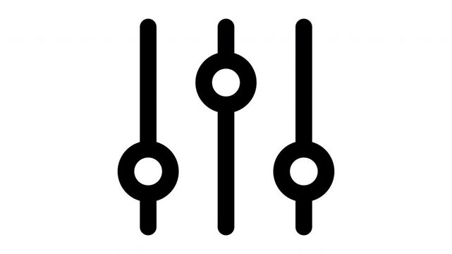 equalizer  animated Line Icons Premium 4K, Outline Motion Graphics Collection