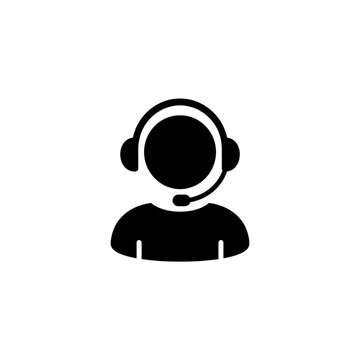 headset customer servide no background Glyph Vector Icon Isolated Graphic Illustration