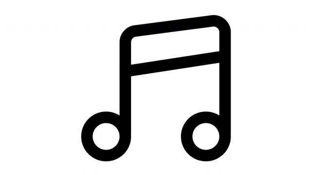 music note  animated Line Icons Premium 4K, Outline Motion Graphics Collection