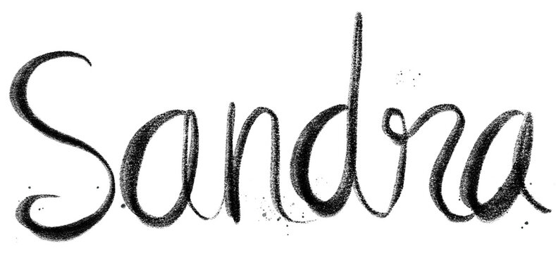 Hand drawn Sandra png font typography