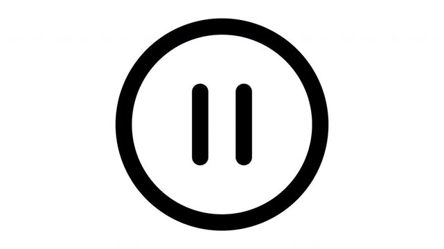 pause  animated Line Icons Premium 4K, Outline Motion Graphics Collection