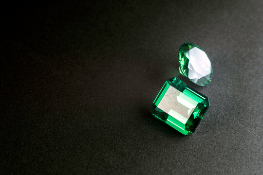 Emerald isolated on on black background